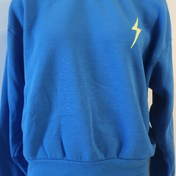 Womens Aviator Nation Blue "Thunder Bolt" 2Pc Sweatshirt/Jogger Sweatpants XS - Picture 3 of 9